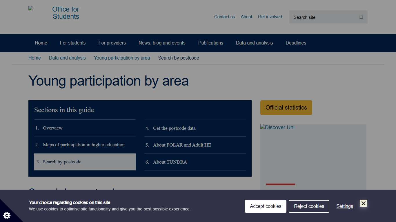 Search by postcode - Office for Students